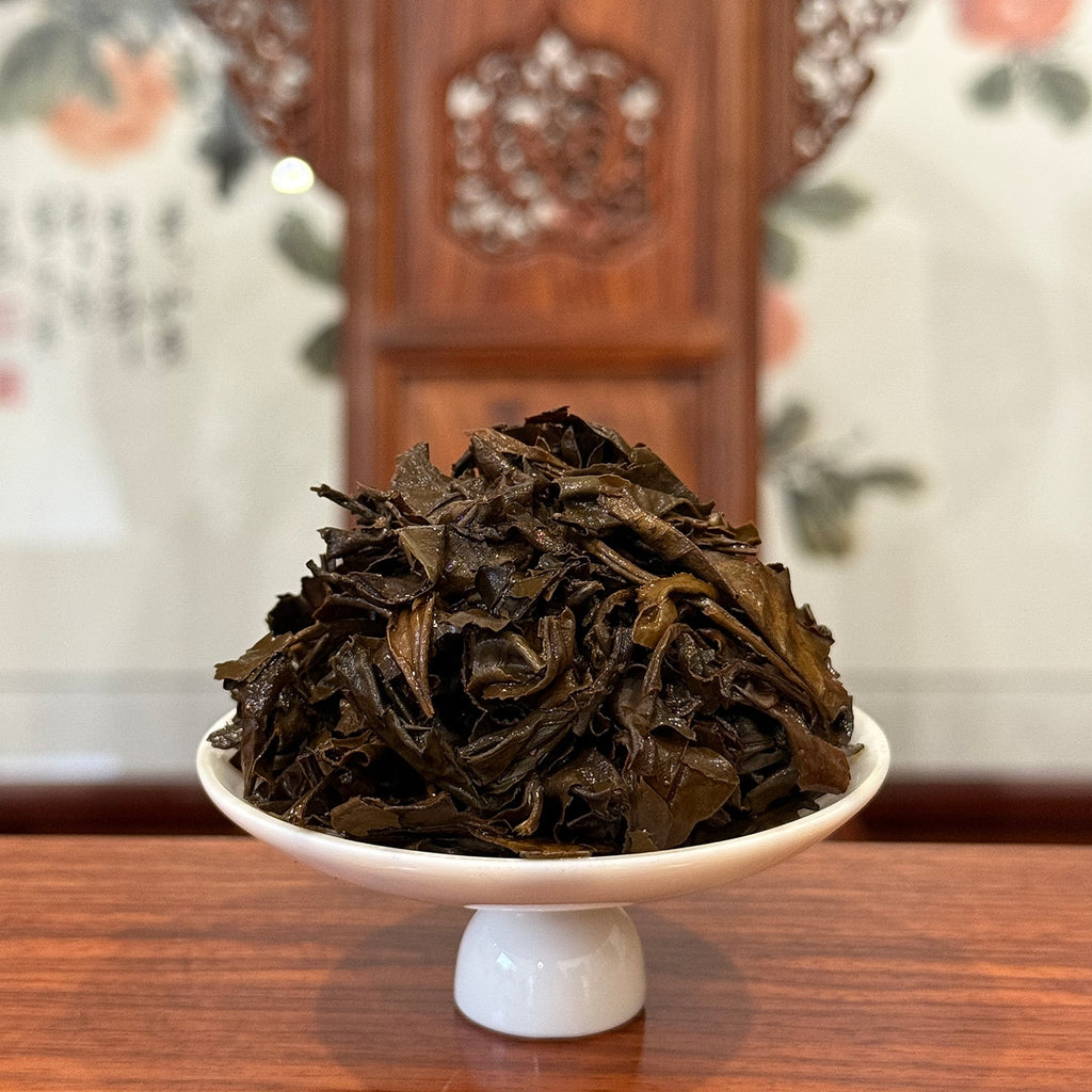 2014 Fu Ding 'Shou Mei' Aged White Tea brewed leaves at Chinese Tea Group