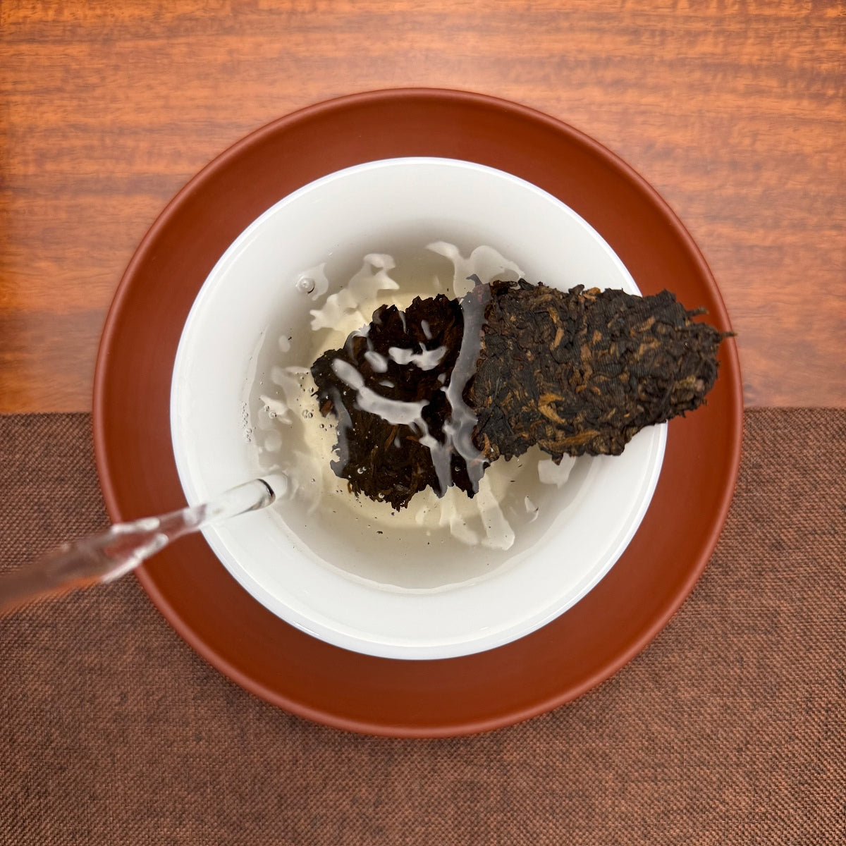 2018 Classic Ripe Pu-erh Tea Cake being brewed at China Tea Group tea house