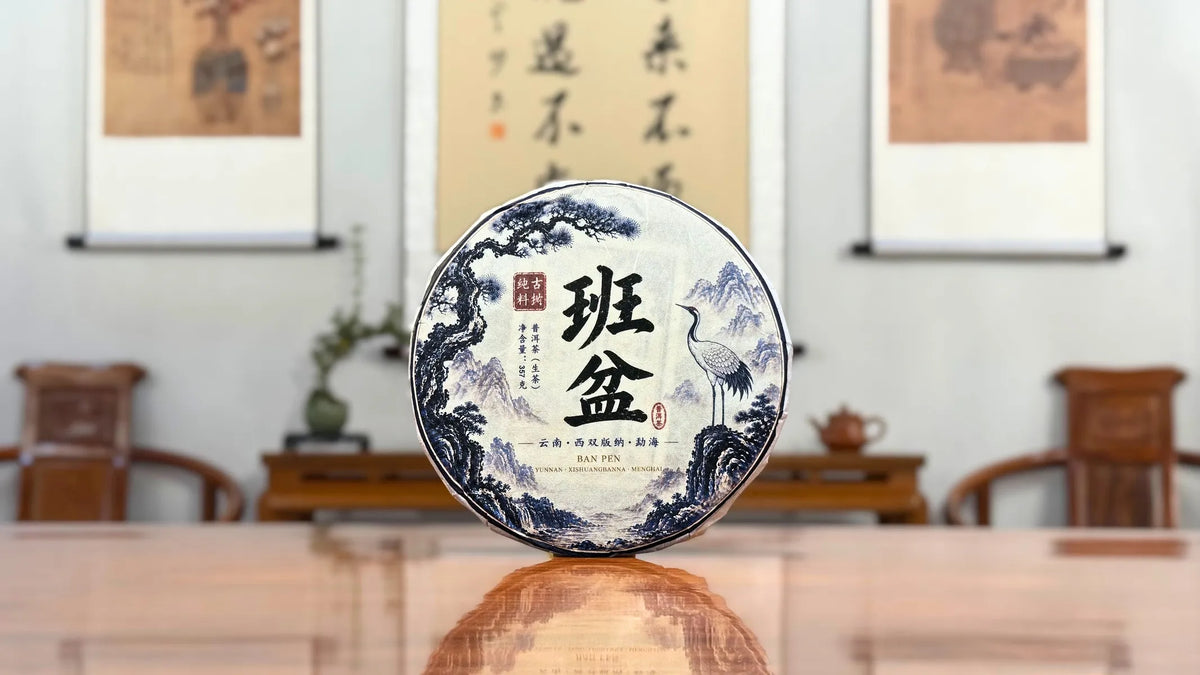 Authentic 2022 Ban Pen Ancient Tree Raw Pu-erh Tea Cake from Yunnan, China