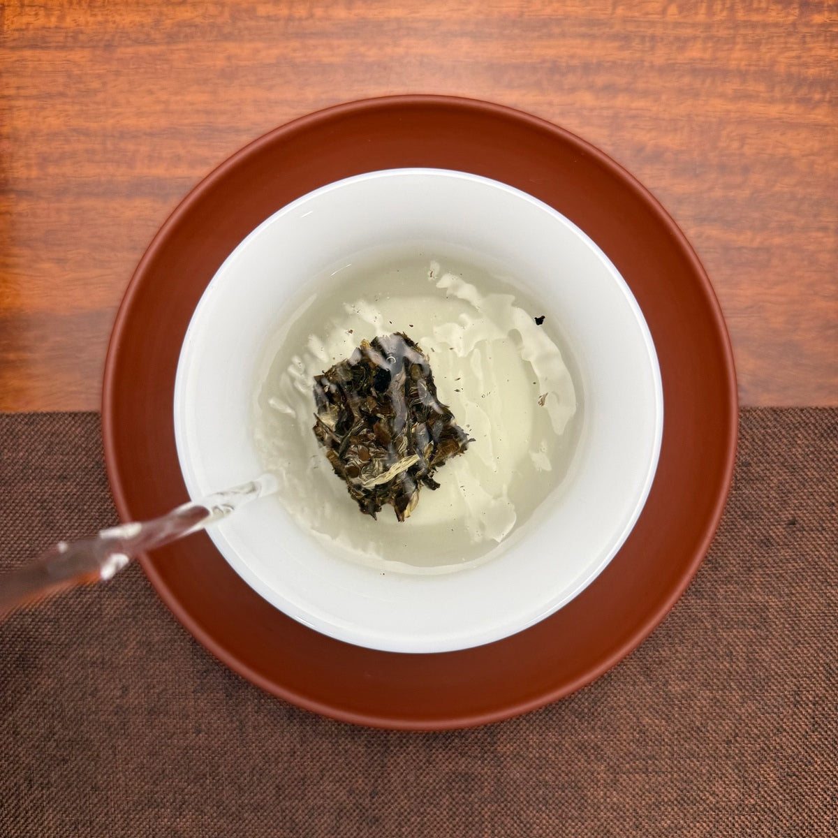 2025 Yunnan White Tea Mini Bricks prepared with traditional Gongfu tea brewing method