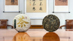 2026 Bulang Mountain Raw Pu-erh Tea Cake displayed in a traditional Chinese tea house