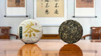 2026 Bulang Mountain Raw Pu-erh Tea Cake displayed in a traditional Chinese tea house