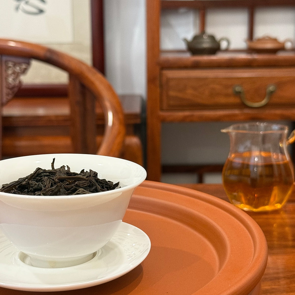 Classic Rou Gui Wuyi Rock Oolong Tea brewed at Chinese Tea Group