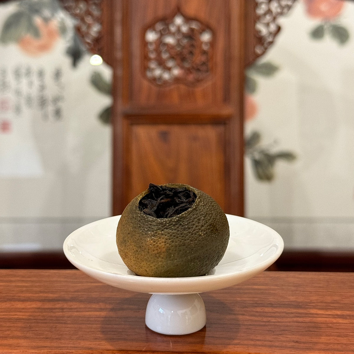 Tangerine Pu-erh Tea Gong Ting Ripe Pu'er with Xinhui Aged Chenpi Orange brewed at Chinese Tea Group