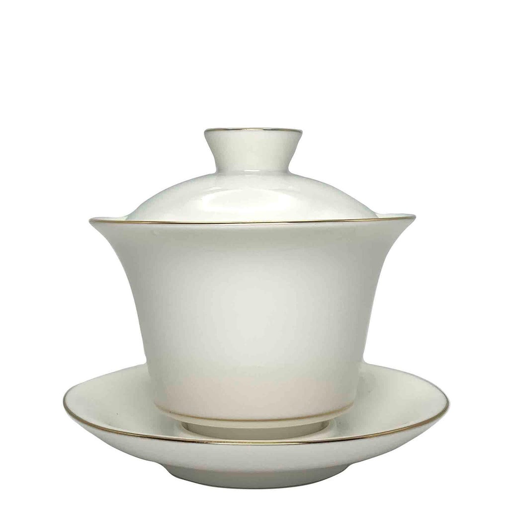 White Porcelain Gaiwan for Gong Fu Tea - De Hua Jade Porcelain 180ml 1