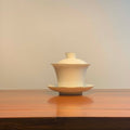 White Porcelain Gaiwan for Gong Fu Tea - De Hua Jade Porcelain 180ml 2