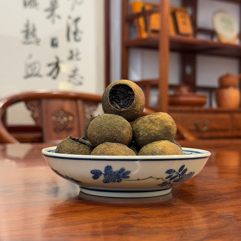 Aged Tangerine Pu-erh Tea – 2021 close-up details from Xinhui