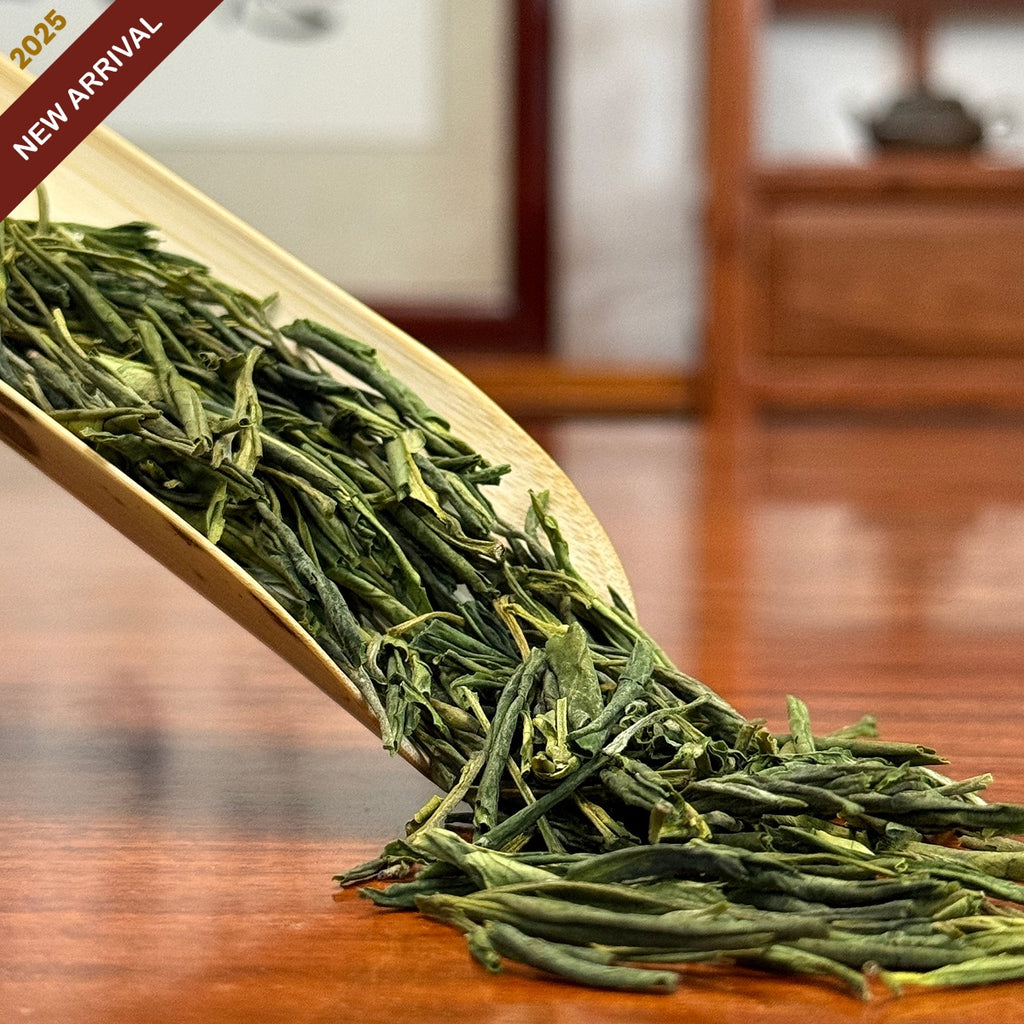 Anji Bai Cha Green Tea (Anji White Tea) dry leaves from premium Chinese green tea origin
