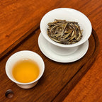 Bai Hao Yin Zhen White Tea (Silver Needle) brewed white tea liquor showing clear bright color