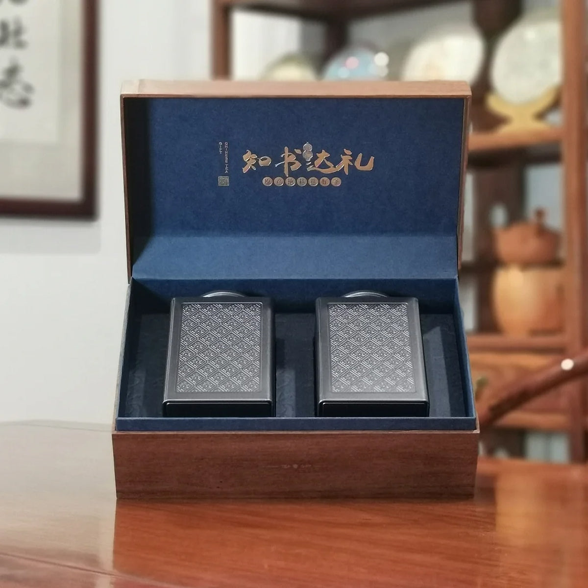Chaozhou Oolong Tea Gift Box – Premium showing interior packaging at Chinese Tea Group