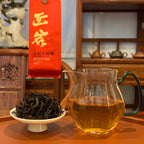 Brewing Da Hong Pao Oolong Gongfu Tea Sachets in a Chinese tea house, displaying rich tea liquor