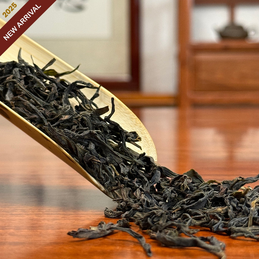 Dan Cong Oolong Tea Da Wu Ye (Big Dark Leaf) - Phoenix Mountain dry leaves in Chaozhou teahouse