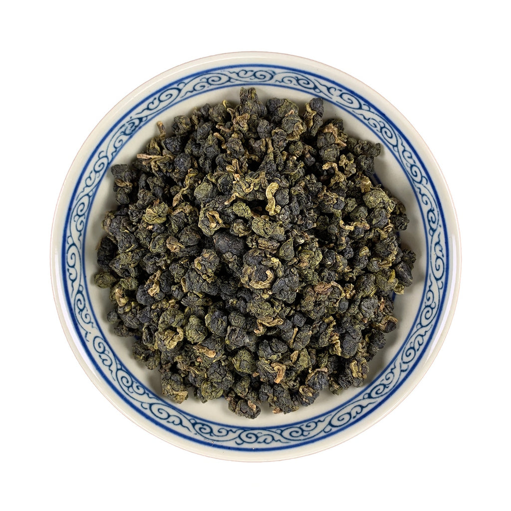 Detailed Fujian Oolong Tea Sample (Taiwanese variety) leaves, showcasing Chinese tea craftsmanship