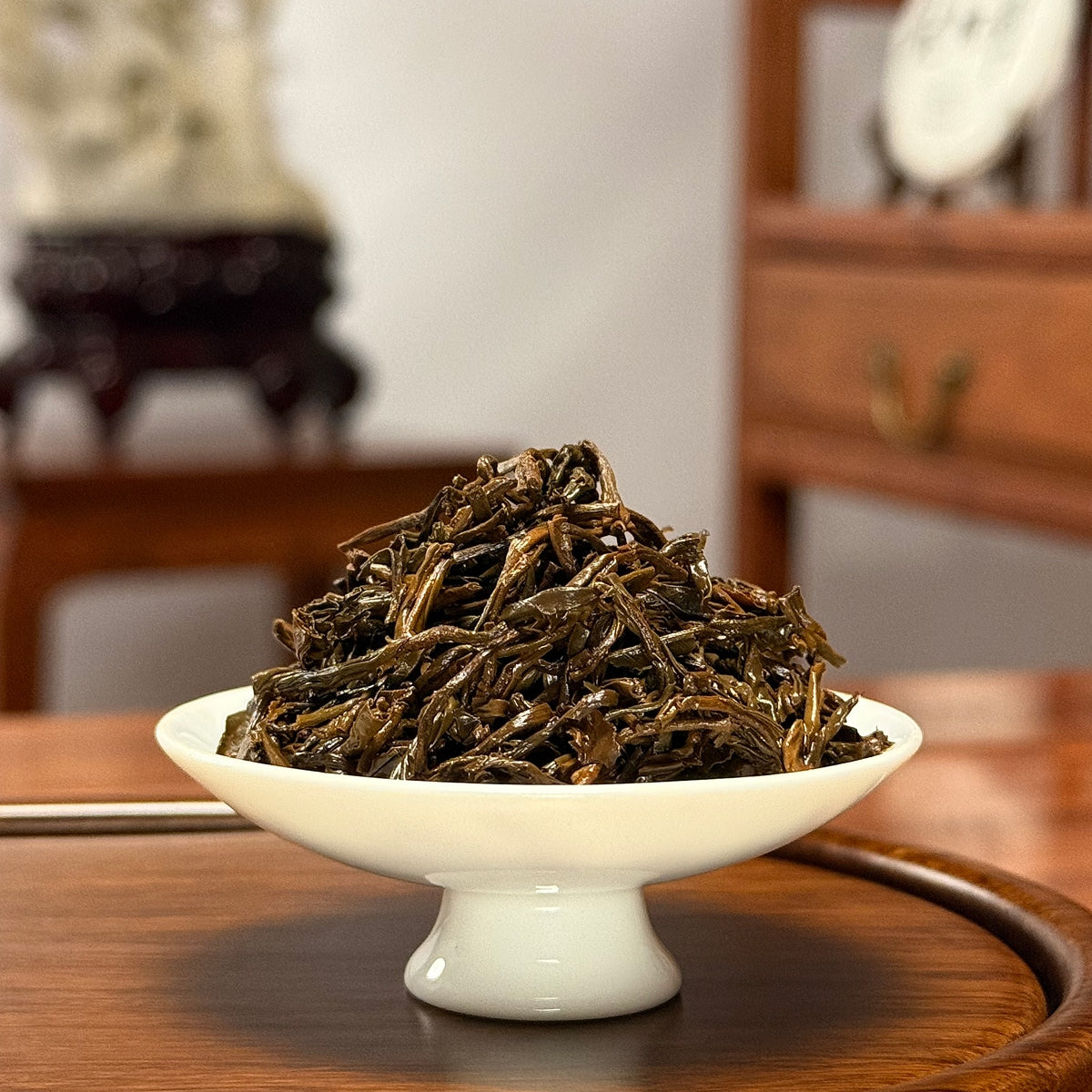 Premium Chinese Black Tea Jin Jun Mei (Golden Eyebrow) brewed leaves