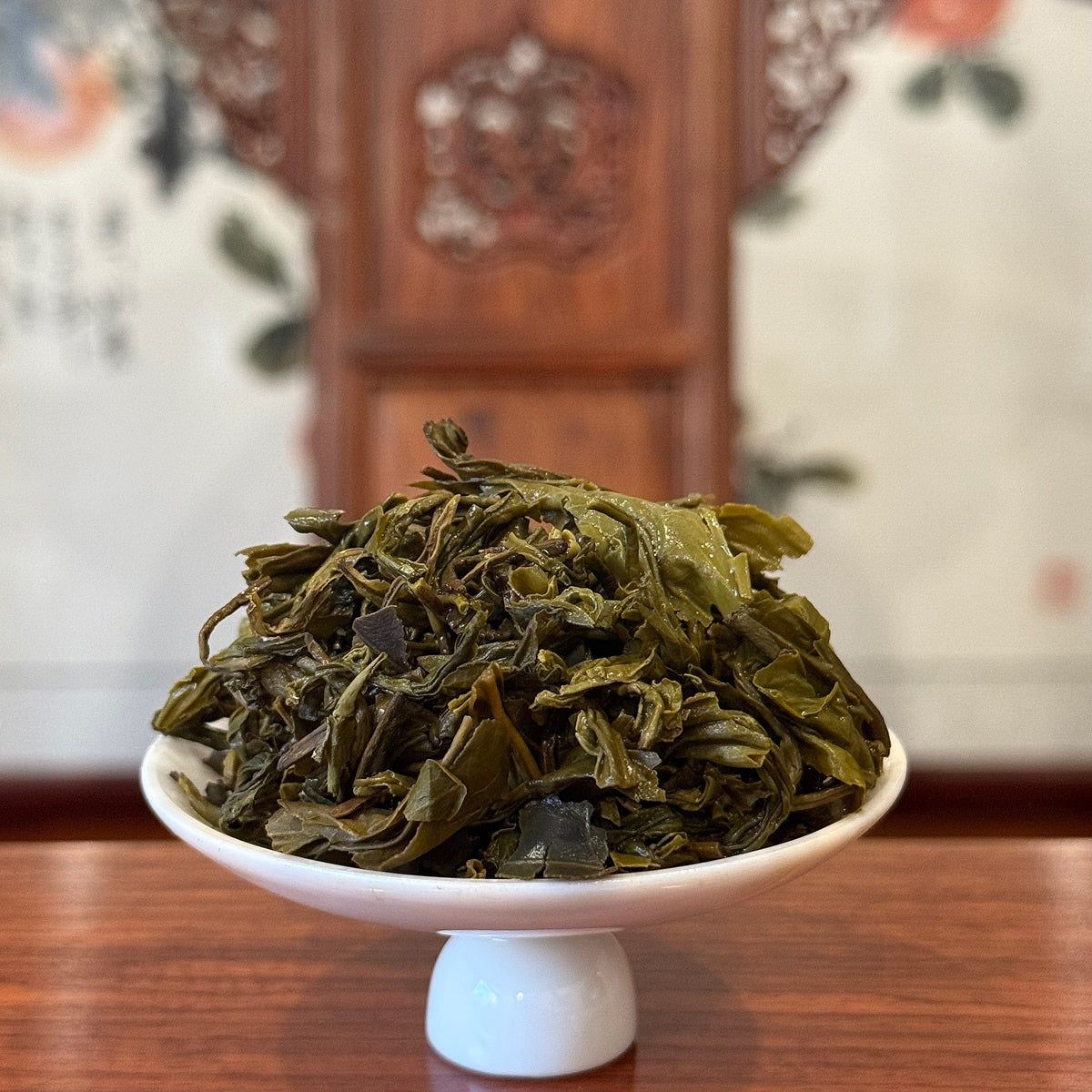 Brewed leaves of Loose Leaf Green Tea - 2019 Aged