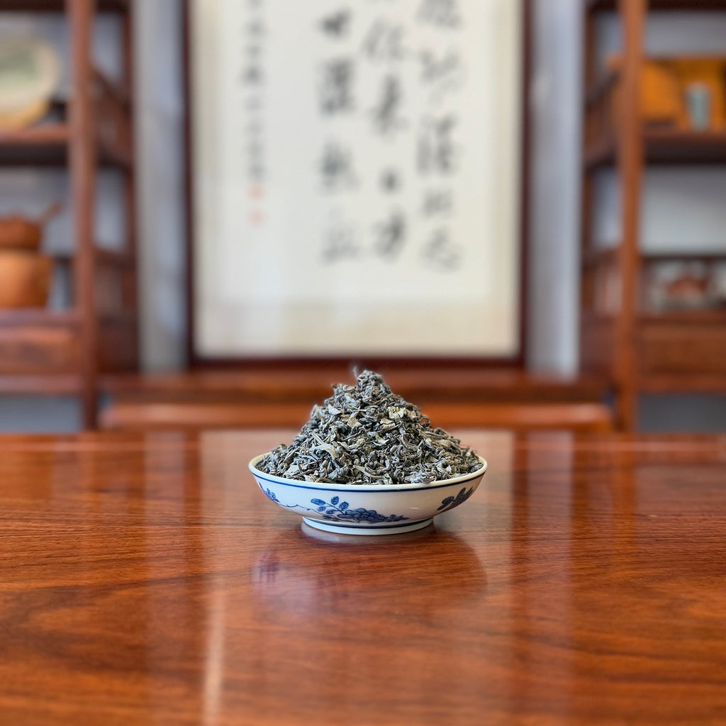 Rare dry tea leaves of Loose Leaf Green Tea - 2019 Aged