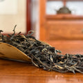 Loose Leaf Raw Pu-erh Tea 2022 Bing Dao detailed view captured at Chinese Tea Group