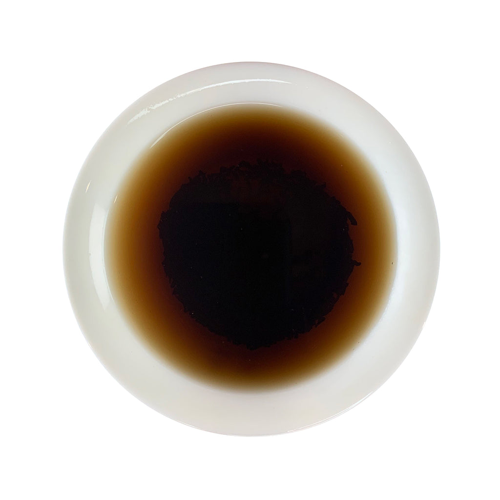 Loose Leaf Ripe Pu’er Tea Sample 2019 being brewed with Gongfu tea method