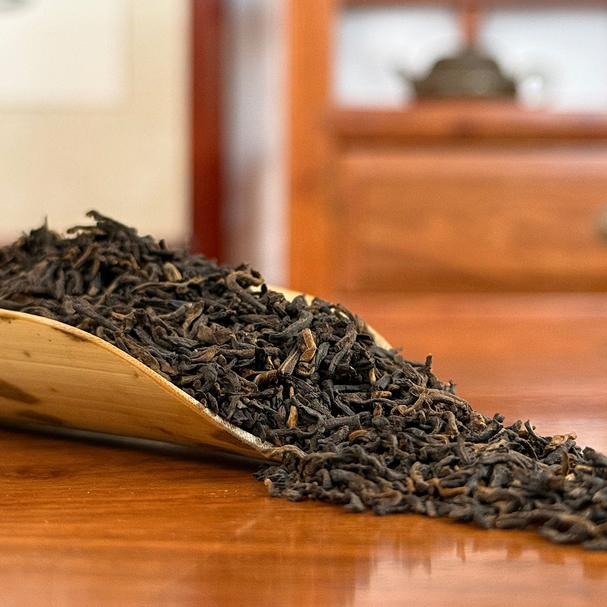 Tight and sturdy leaf structure of aged Shou Pu-erh Tea, 2012 Imperial Grade