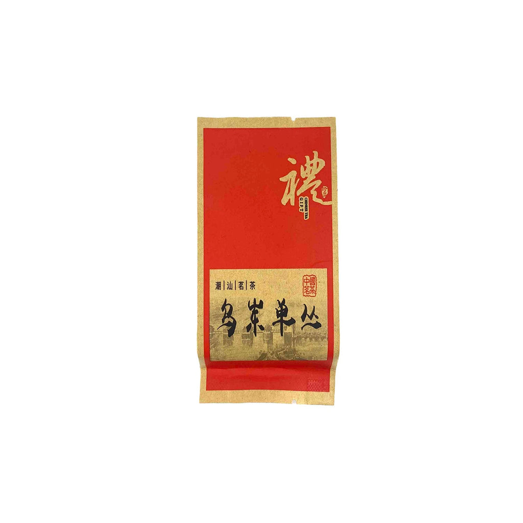 Close-up of packaging details of Phoenix Oolong Tea Gongfu Tea Sachets, emphasizing fine design