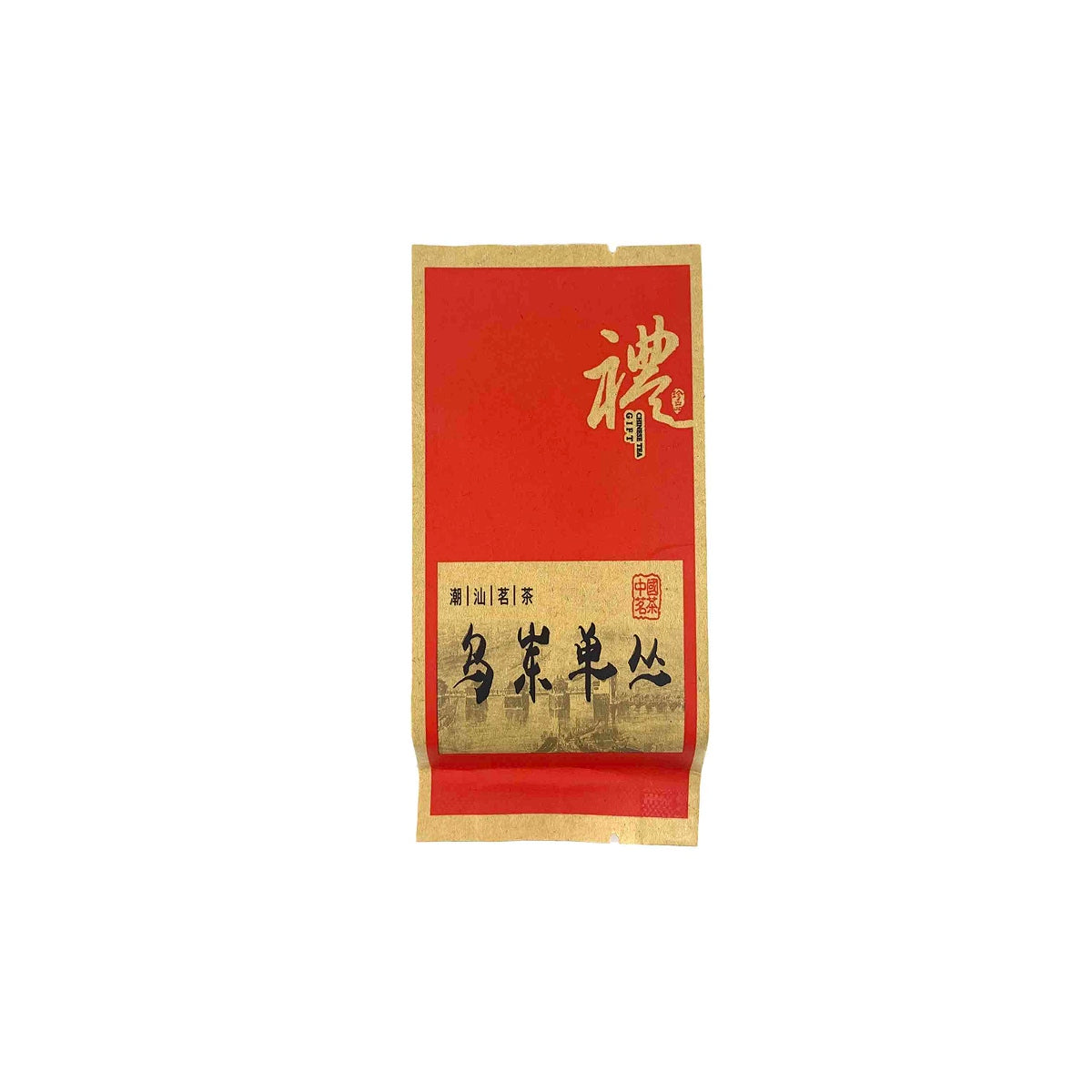 Close-up of packaging details of Phoenix Oolong Tea Gongfu Tea Sachets, emphasizing fine design