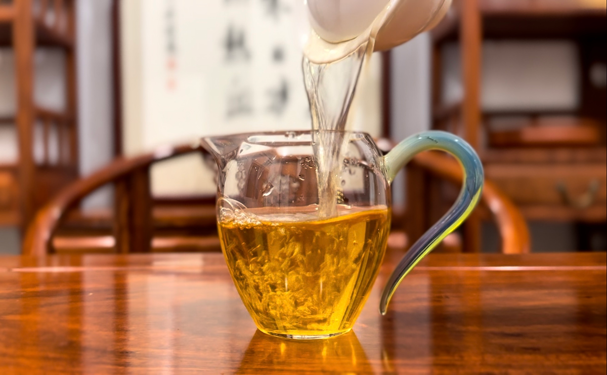 Brewing tea in traditional teahouse at Chinese Tea Group