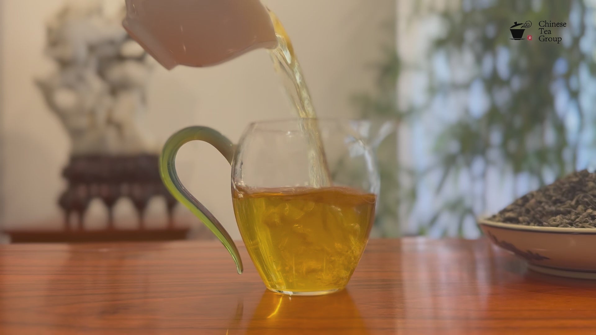 Loose Leaf Green Tea - 2019 Aged, freshly brewed tea liquor at Chinese Tea Group in China