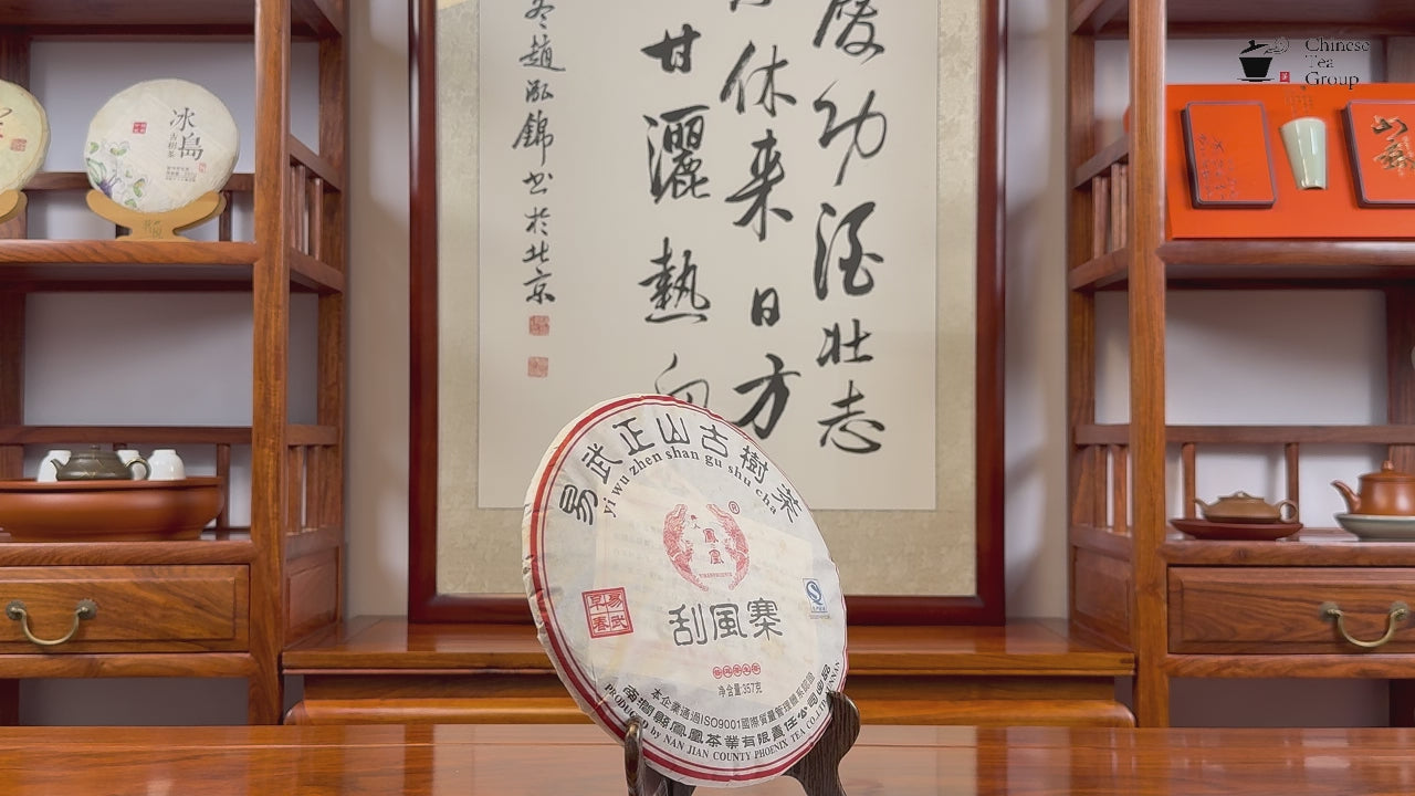 2009 Yiwu Gua Feng Zhai raw Pu'er tea cake video by Chinese Tea Group