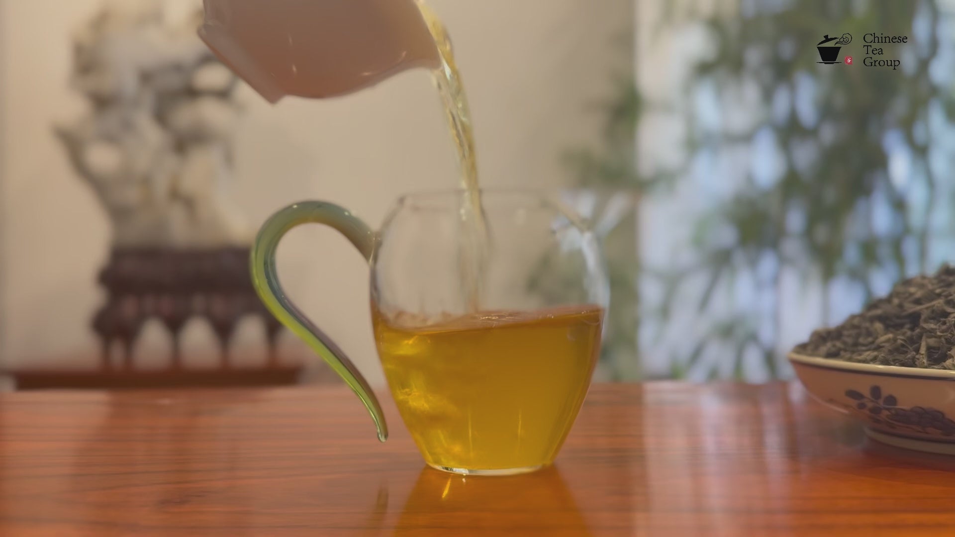 Chinese Handcrafted Green Tea - 2024, freshly brewed tea liquor at Chinese Tea Group in China
