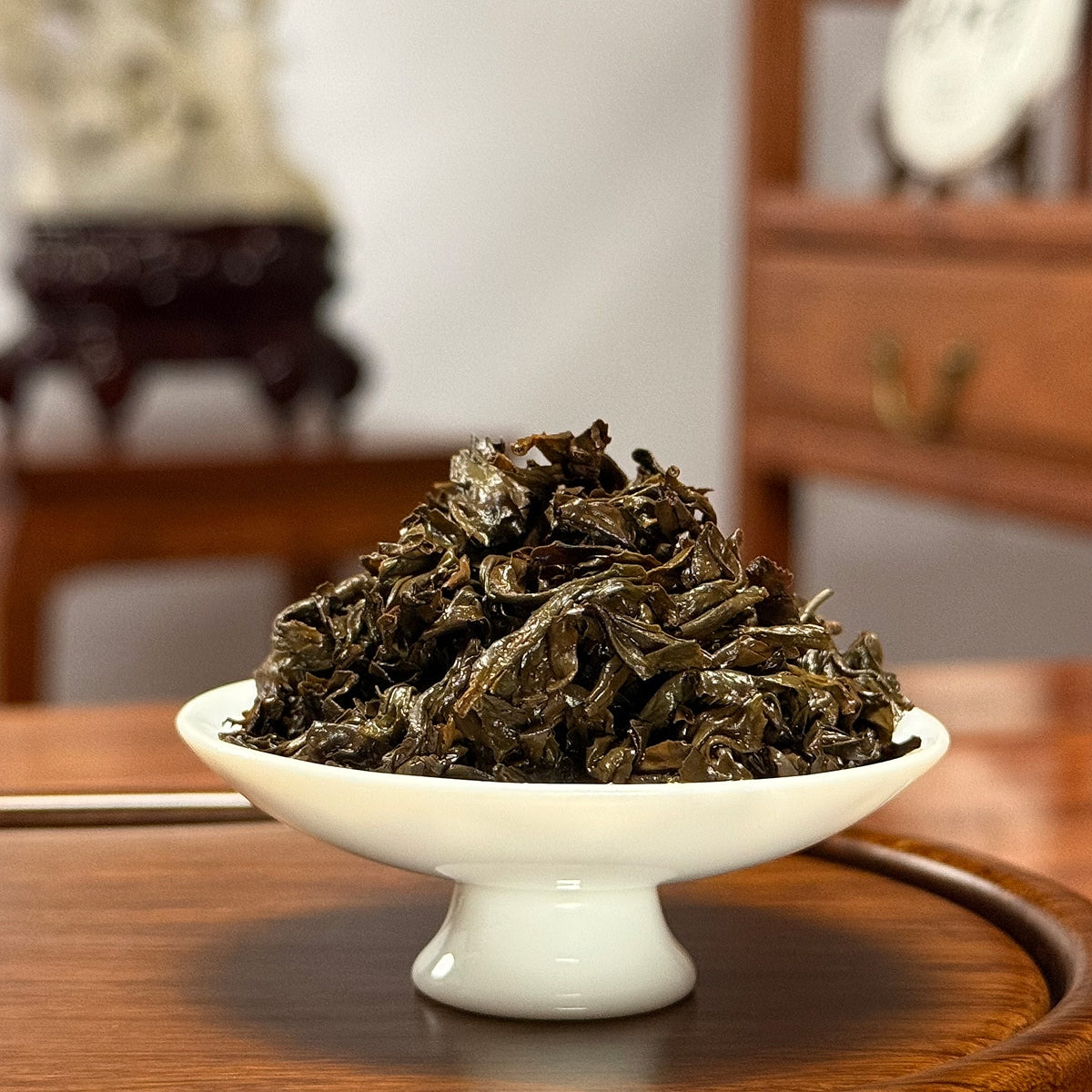 Premium Chinese Oolong Tea Rou Gui (Cinnamon) Wuyi Rock Tea brewed leaves