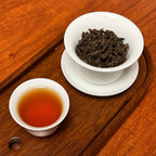 Rou Gui Oolong Tea (Cinnamon) Wuyi Rock Tea brewed tea liquor amber color and clarity