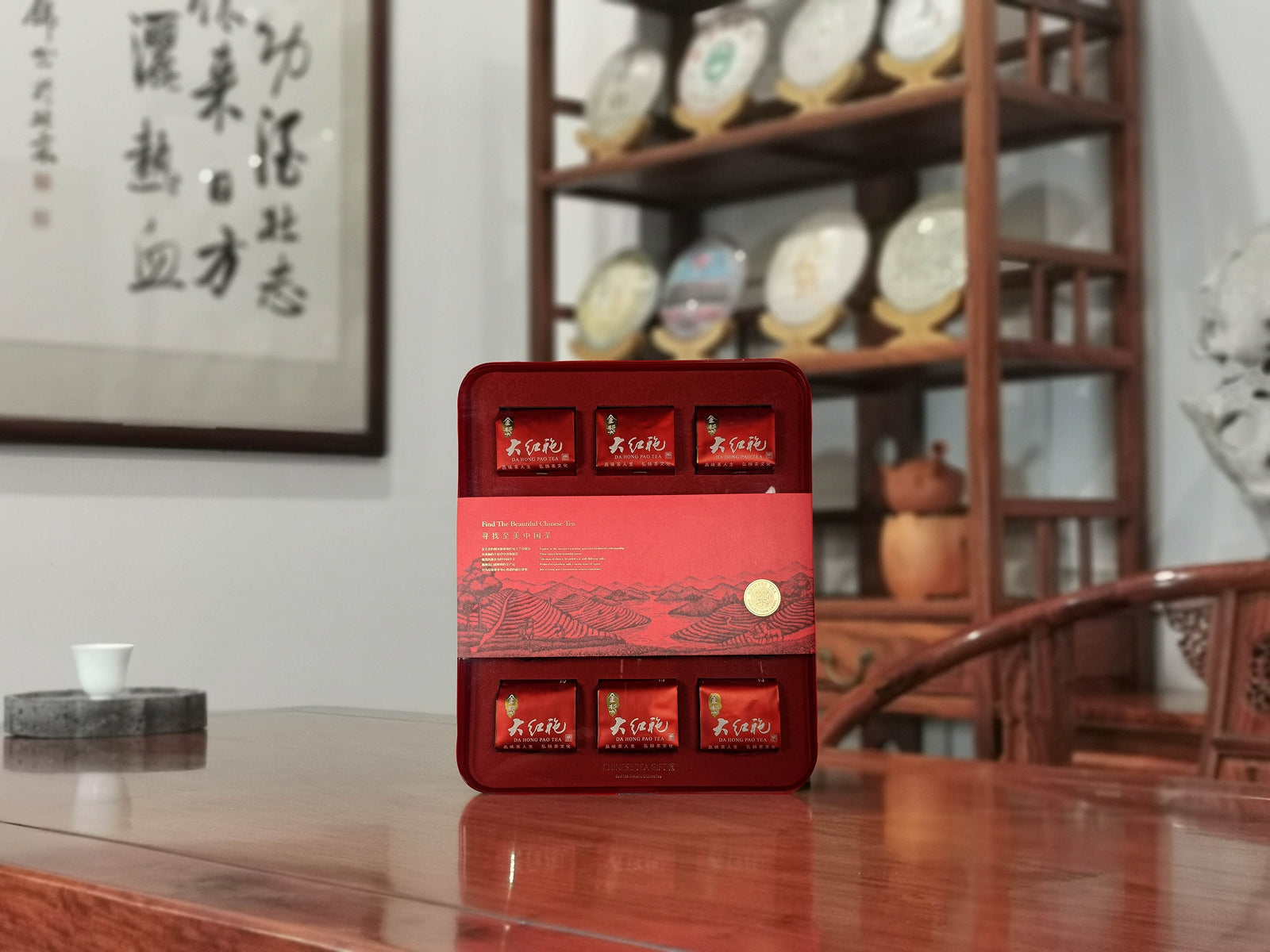 Selected Tea Gift Box from China – Oolong Tea displayed on traditional teahouse table