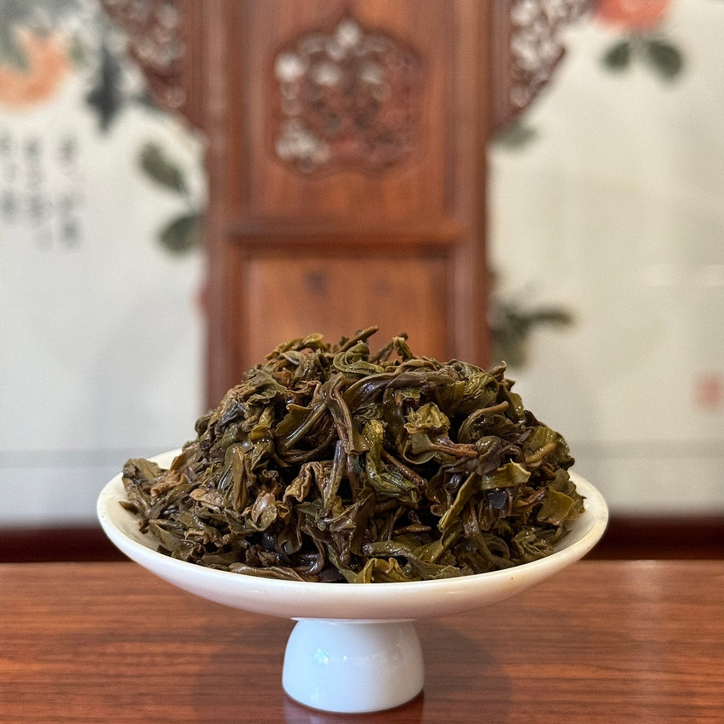 Brewed green tea leaves of Spring Wild Green Tea - 2023 Premium