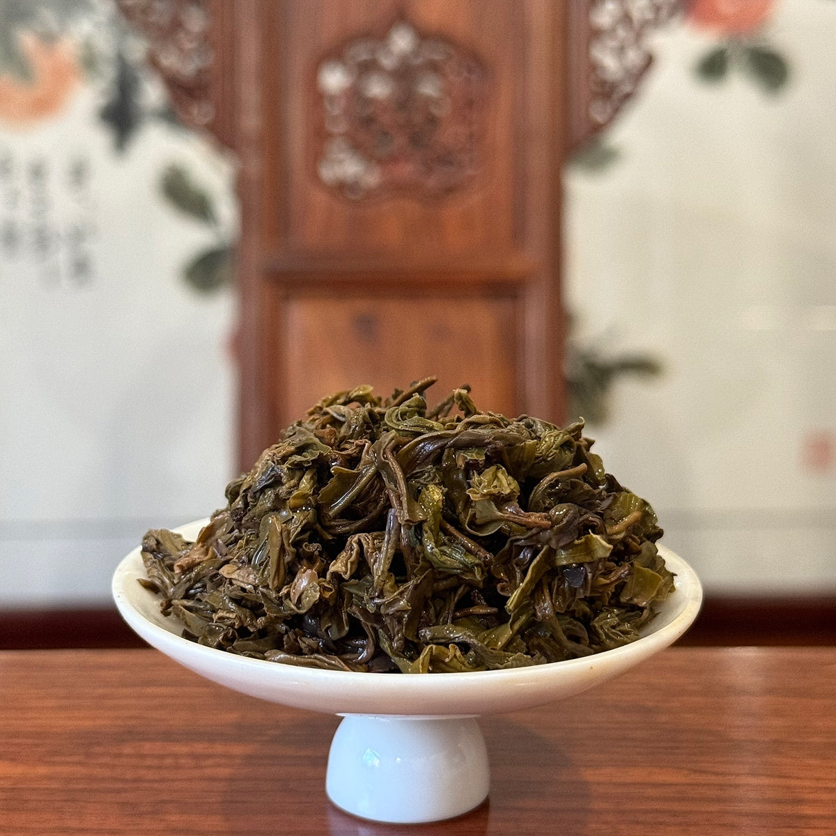 Brewed green tea leaves of Spring Wild Green Tea - 2023 Premium