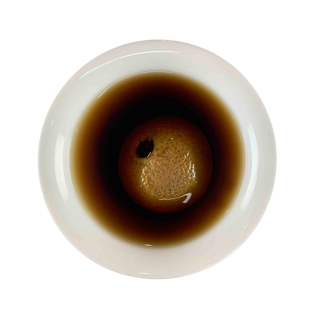 Tianma Tangerine Pu-erh Tea Sample – 2023 during brewing