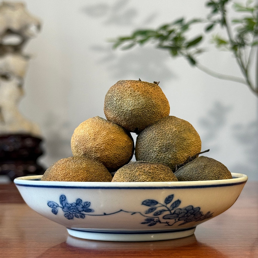 Tianma Tangerine Pu-erh Tea Sample – 2023 photographed at original Chinese tea origin