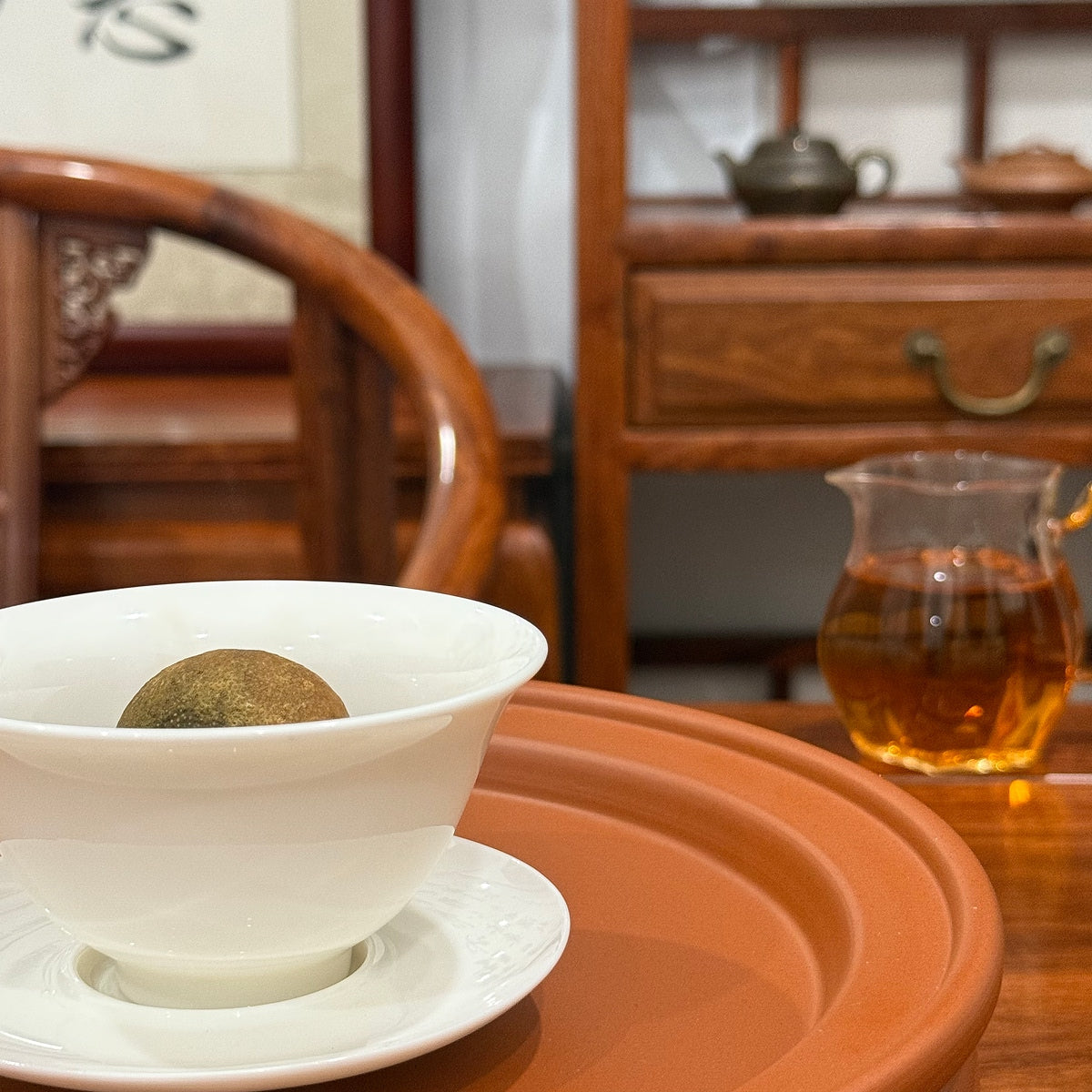 Tianma Tangerine Pu-erh Tea – 2023 during brewing