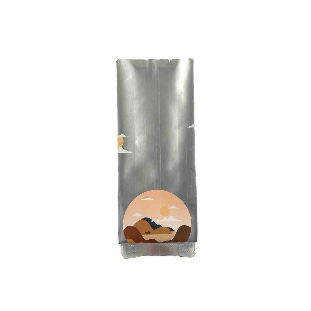 Close-up of packaging details of Tie Guan Yin Oolong Gongfu Tea Sachets, emphasizing fine design