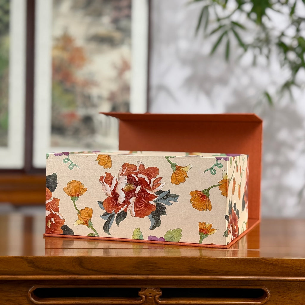 Opened White Tea Gift Box – Bai Hao Yin Zhen, showing inner packaging and tea contents