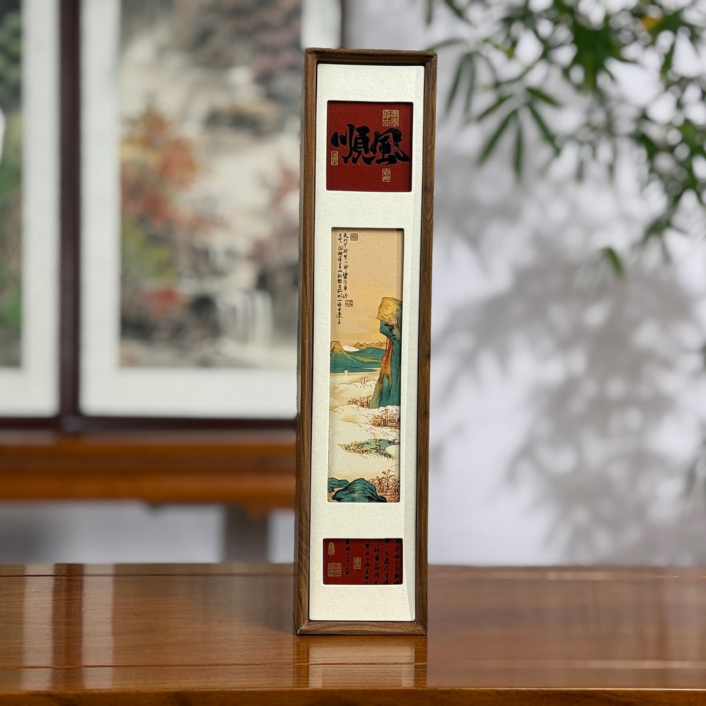 Front packaging of Wuyi Oolong Tea Gift Box – Da Hong Pao (Big Red Robe), showing festive Christmas design