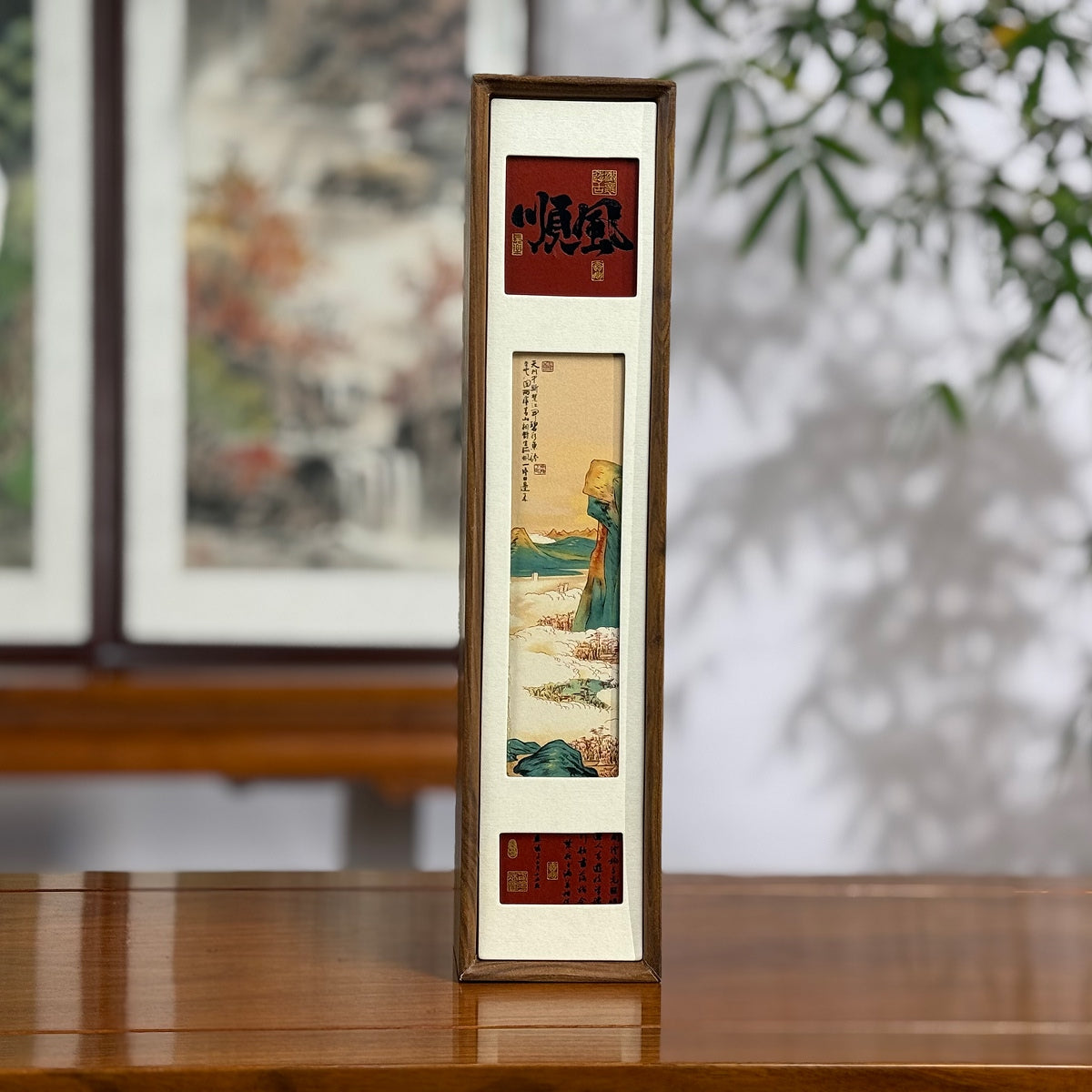 Front packaging of Wuyi Oolong Tea Gift Box – Da Hong Pao (Big Red Robe), showing festive Christmas design